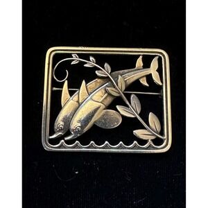 Georg Jensen "JUMPING DOLPHINS" Brooch #251 Sterling Arno Malinowski